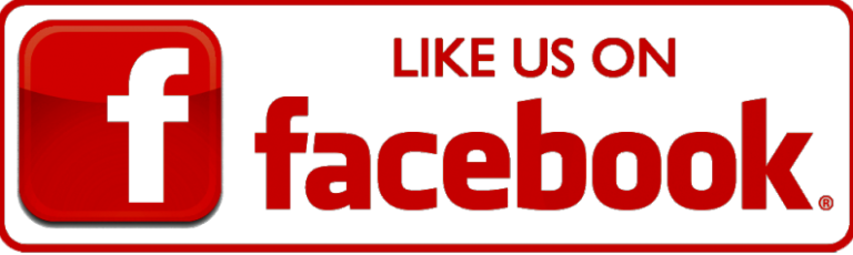 Facebook logo with "Like us on" text in bold.