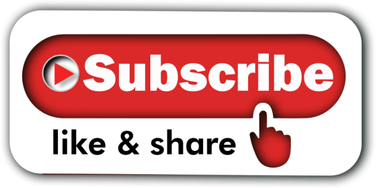 Red button with "Subscribe" and icons for liking and sharing.